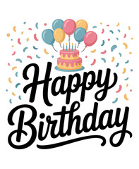 happy birthday card with birthday cake