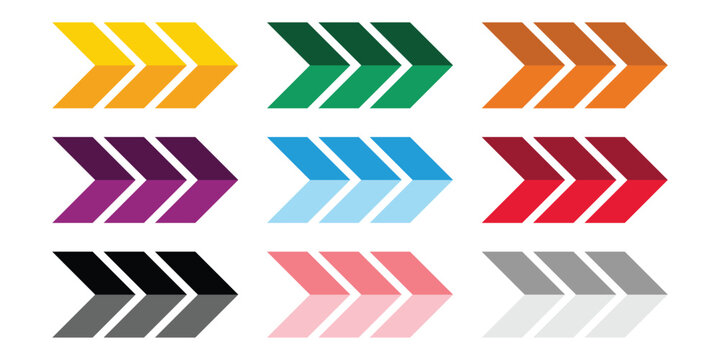 colorful sliding arrow icon symbol collection