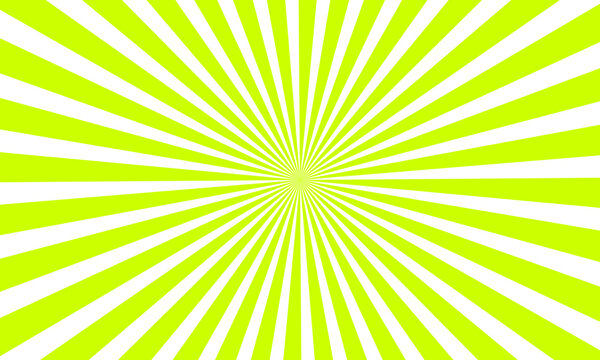 Green Sunburst Pattern with  Background. Rays. Radial. Summer Banner. Exploding star burst texture radius cartoon pattern abstract eps editable vector