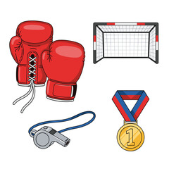 Sports Equipment and Award Icons.