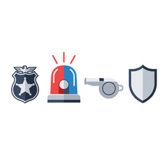 Police and Security Icons Set.