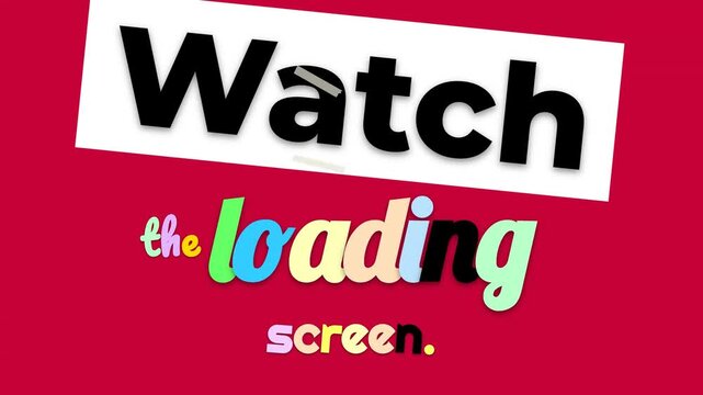 Animated colorful motivation quote Watch the loading screen on a red background