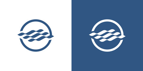 Obraz premium Dual meaning logo combining circle and wave elements, symbolizing continuity, balance, flow, energy, and dynamic movement within a harmonious modern identity.
