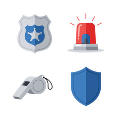 Police Icons Set Vector Illustration.