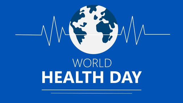 World health day motion video. Animation of celebrating world health day.