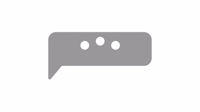 Typing Indicator Chat Bubble Animation with Three Dots, Messaging Waiting Symbol for Conversation on Transparent Background