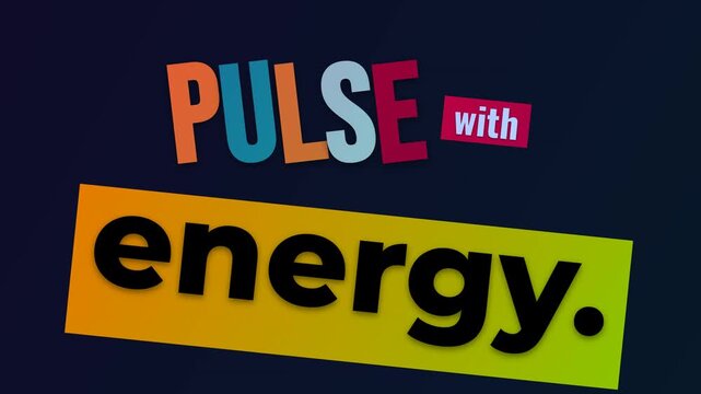 Animated text PULSE with energy appearing on dark background a dynamic motivation quote