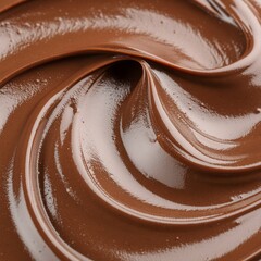 Close up of swirling rich dark chocolate spread