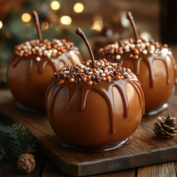 Delicious cara cara puddings topped with chocolate and nuts.