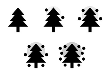 花粉飛散の量アイコンイラスト(グレースケール)