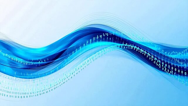 Abstract wave of binary code