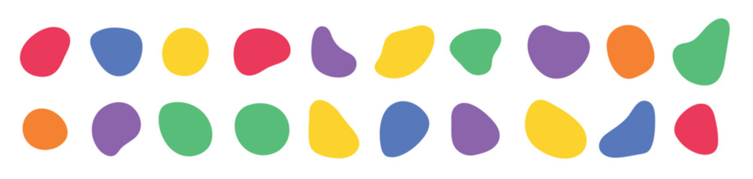  liquid round deformed elements organic blob shapes