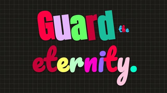 Dynamic colorful GURU text on grid background ideal for a motivation quote or intro title