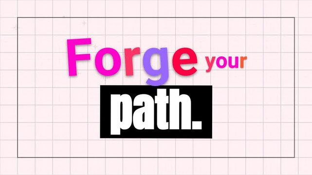 Forgive motivation quote in colorful text on a grid background promoting selfimprovement and positivity