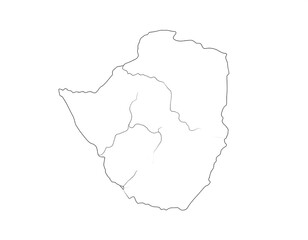 A minimalist outline of a country's map, showing simplified borders and subtle internal river structures