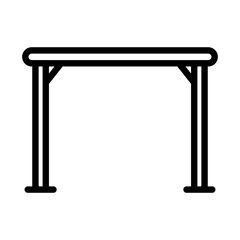 Simple outline icon of a sturdy pull-up bar station for bodyweight back and arm exercises