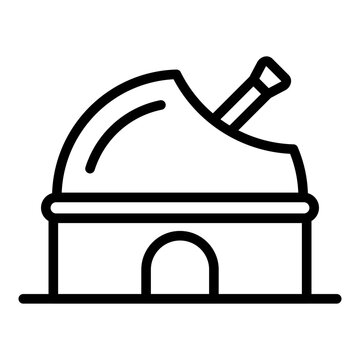 A line icon representing an astronomical observatory or dome