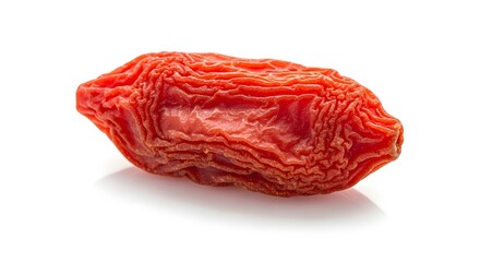 Fototapeta premium Vibrant red dried chili pepper on white background closeup