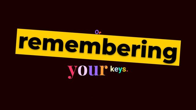 Animated text Or remembering your keys for an everyday motivation quote concept