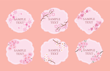 フレーム飾り枠　桜の花