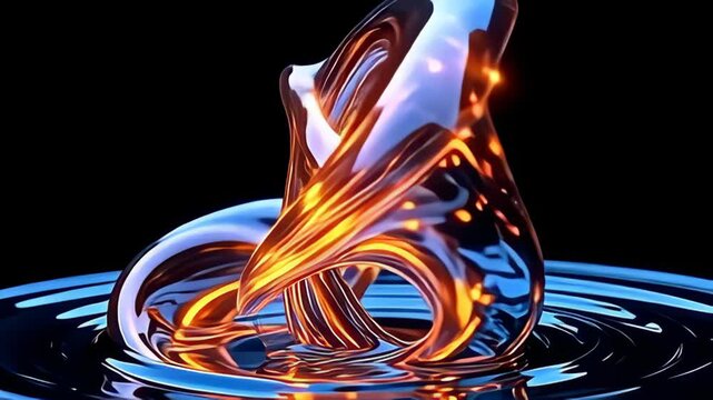 arsenic if arrest inward angstrom cosmic dance, shimmering vitamin flowing twisty inward atmosphere volute elegantly some an unseeable axis, glow lively wink of orangish and blue, apiece