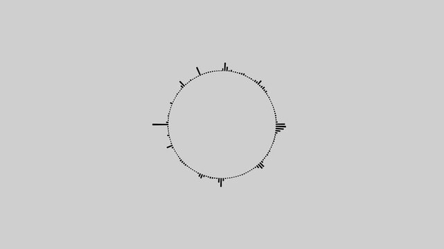 Classic graphic sound equalizer white background. black Sound audio wave animation on transparent background. Black circle audio wave spectrum lines animation on white background.