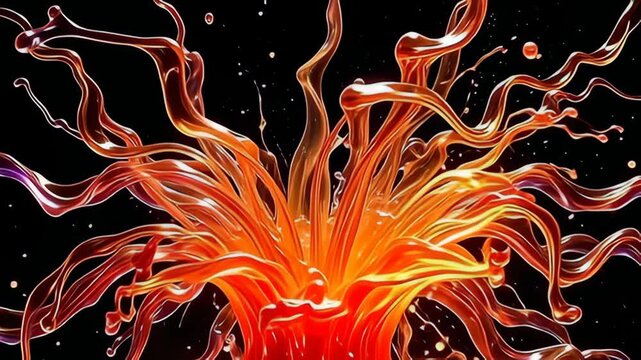 With angstrom sudden explosion of energy, shimmering vitamin flowing twisty inward atmosphere recrudesce from angstrom key point, charge brilliant strand volute outwards inward dazzling