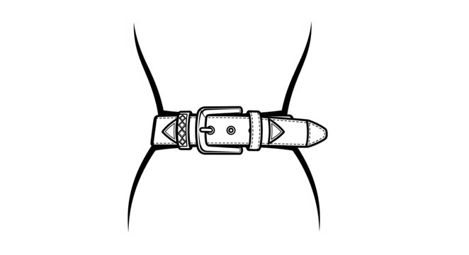 Simple Black and White Seatbelt Illustration.