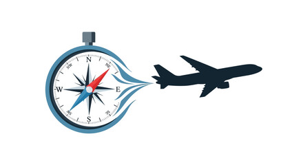Airplane Navigation Compass Travel Concept