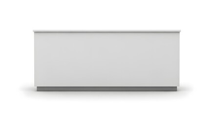 A modern rectangular object is centered on a plain surface indoors.
