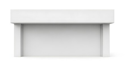 A sleek white garage door is closed on a clean background.