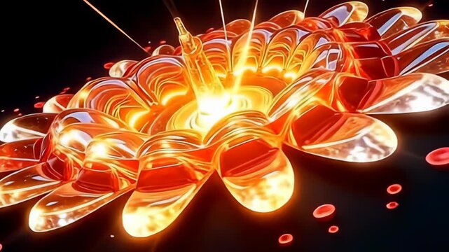 angstrom whirlwind of crystalize vitamin shard orb inwardness volley away inward sync movement, apiece sherd expose angstrom singular tint pallet of ardent red and lively yellows, gyrate