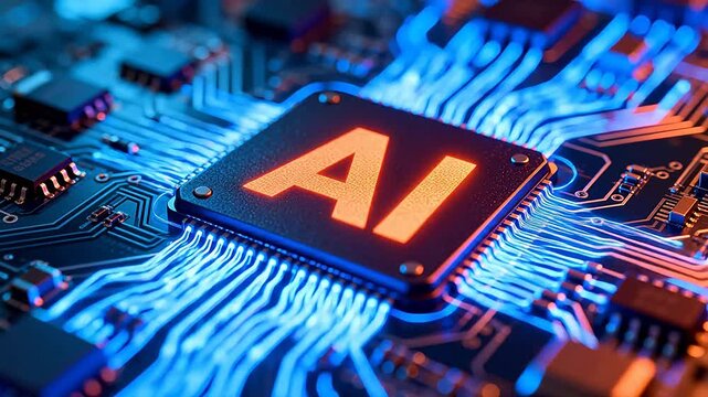 AI chip on circuit board