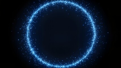 Obraz premium Blue glowing circular sparkles