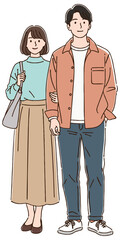 カップルのシンプルイラスト