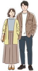 カップルのシンプルイラスト