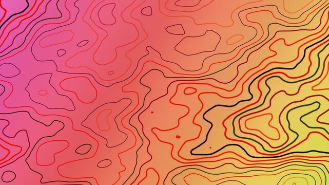Animated Topographic Map Contour Lines Moving Abstract Background Loop