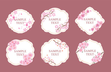 フレーム飾り枠　桜の花