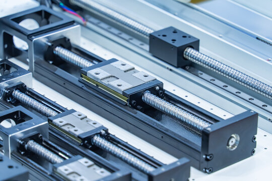 lead screw parts of the CNC machine. The hi-precision part of CNC machine manufacturing process.