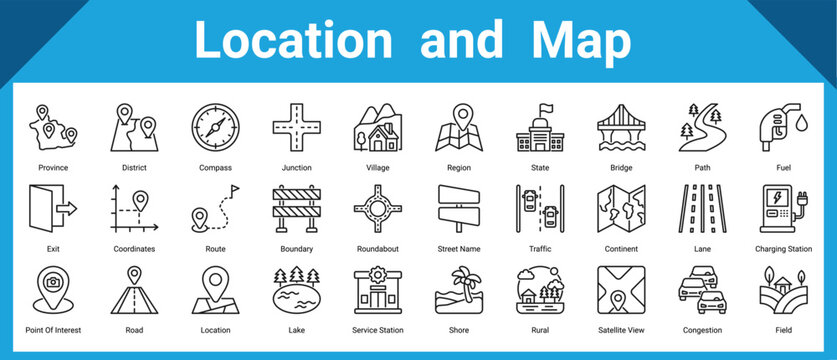 Location  And  Map icon pack and collection