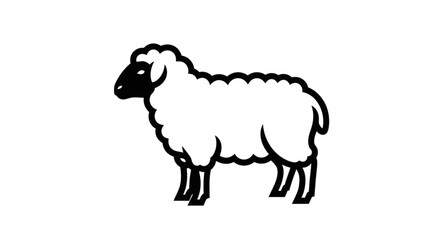 Simple Sheep Illustration Side View. © Kirana
