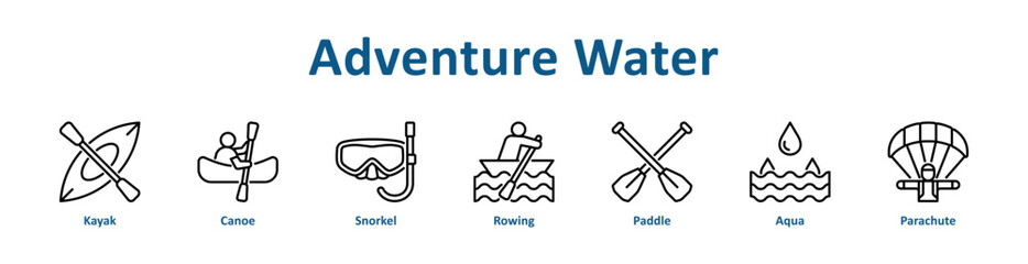 -Adventure Water icon banner and collection © malikha