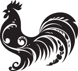 Rooster silhouette logo, flat chicken cock vector for agriculture vintage Rooster isolated on white background © Irfan Vector 
