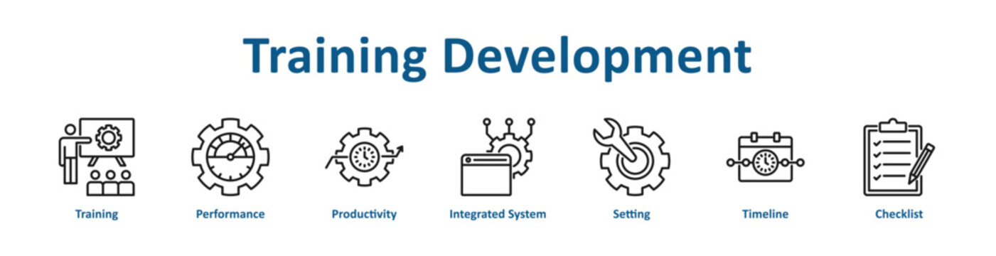 Training Development icon banner and collection