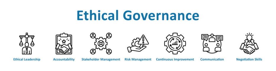 Ethical Governance icon banner and collection