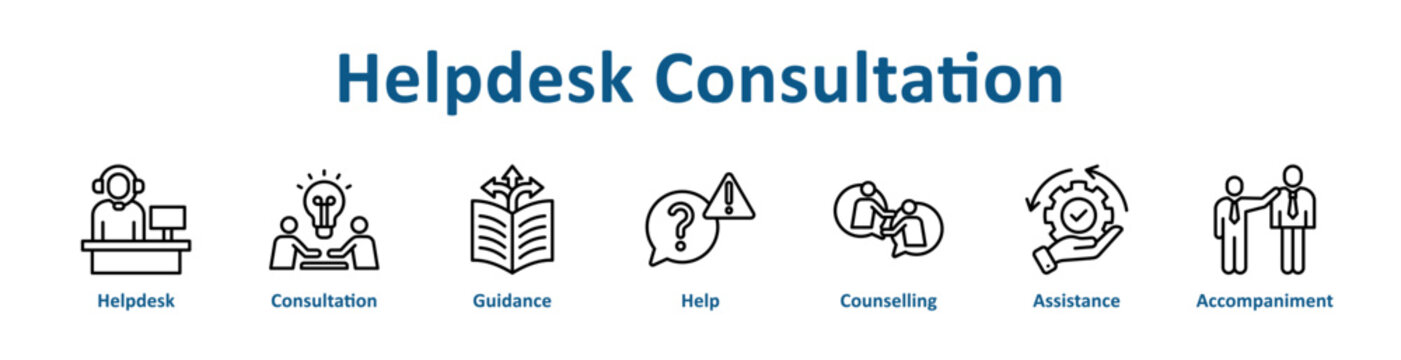Helpdesk Consultation icon banner and collection