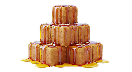 Stacked Honey Cakes with Caramel Drizzle and Toasted Nuts