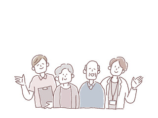 お年寄りと医療従事者