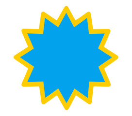 Blue Starburst With Yellow Outline Vector Icon for Web Interface