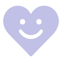 Naklejka premium Filled Smiling Heart Icon for App UI with Curved Smile